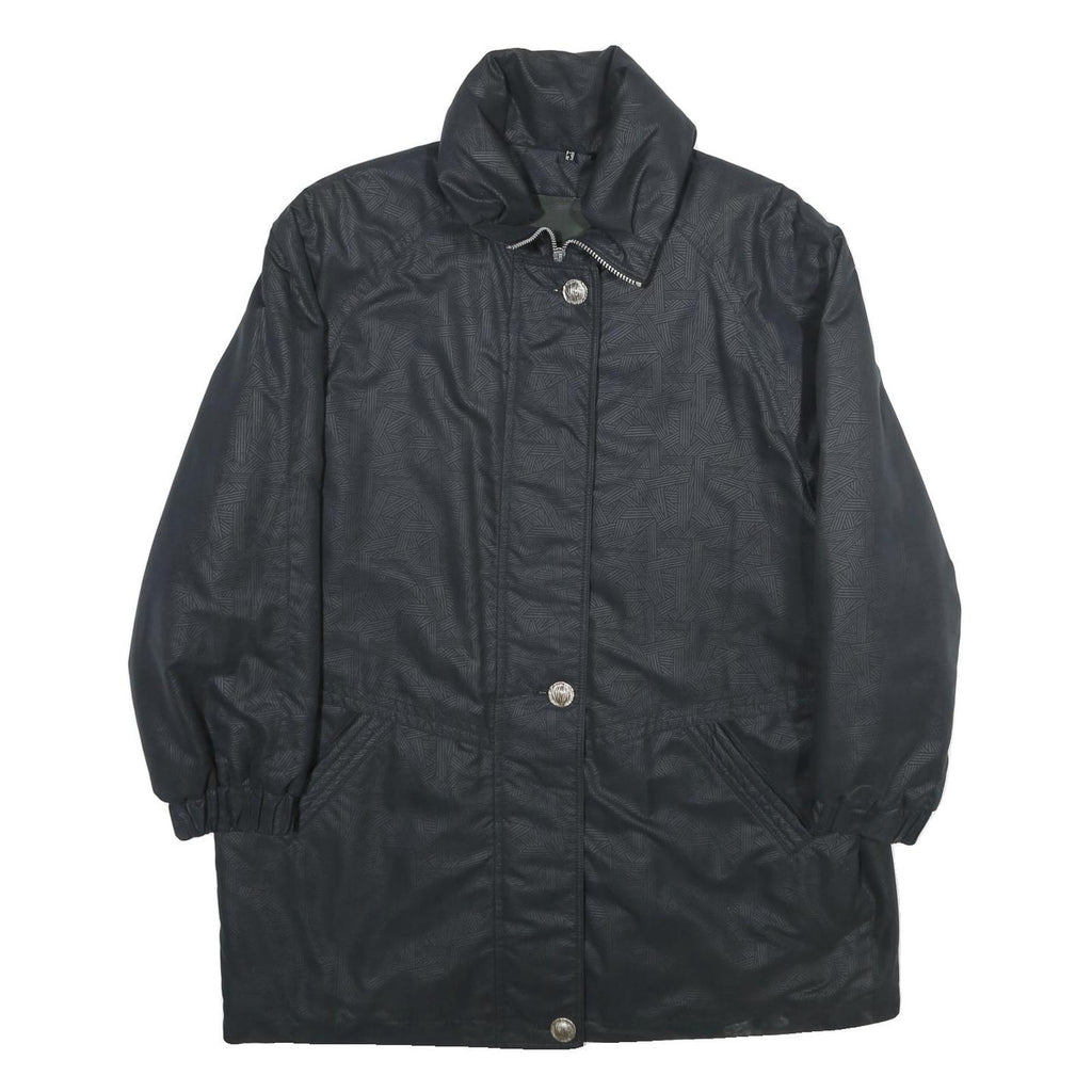 Womens Black Jacket UK 18 Polyester Zip Plain Casual Lightweight Outerwear