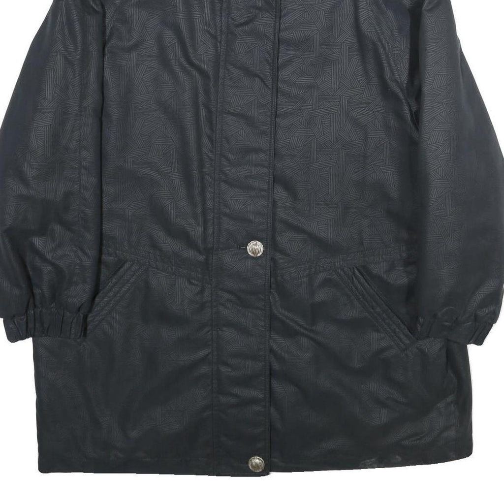 Womens Black Jacket UK 18 Polyester Zip Plain Casual Lightweight Outerwear