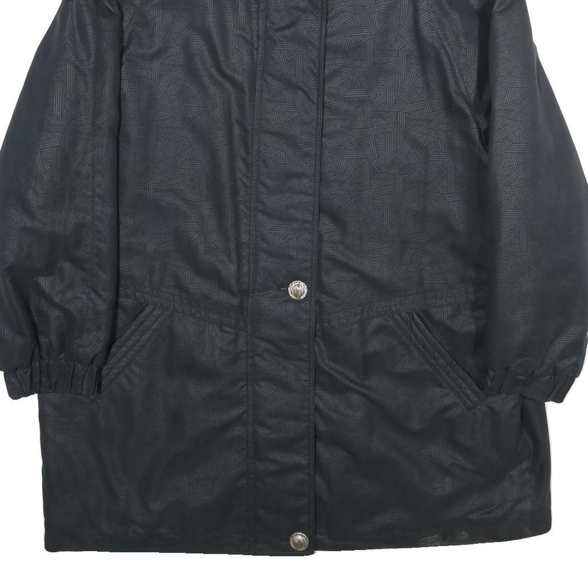 Womens Black Jacket UK 18 Polyester Zip Plain Casual Lightweight Outerwear