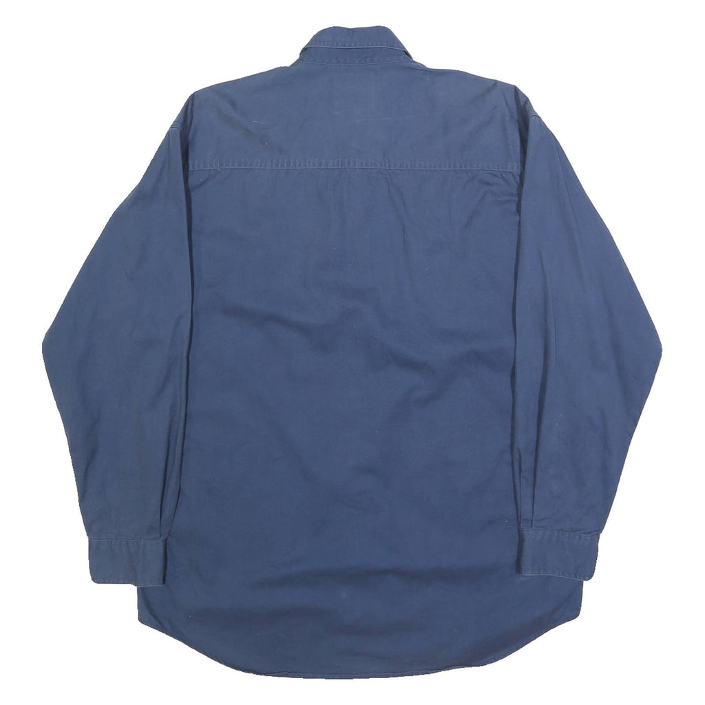 CHASE AUTHENTICS Mens Blue Cotton Button-Down Shirt M Casual Long Sleeve