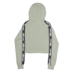 ELLESSE Womens Sage Green Logo Tape Sleeve Cropped Hoodie UK 6 Casual Sweatshirt