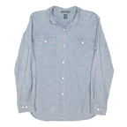 LAUREN RALPH LAUREN Womens Blue Plain Shirt S Button Down Casual Cotton Blend