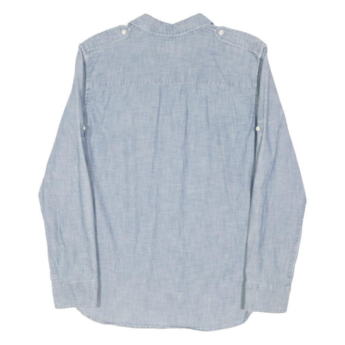 LAUREN RALPH LAUREN Womens Blue Plain Shirt S Button Down Casual Cotton Blend
