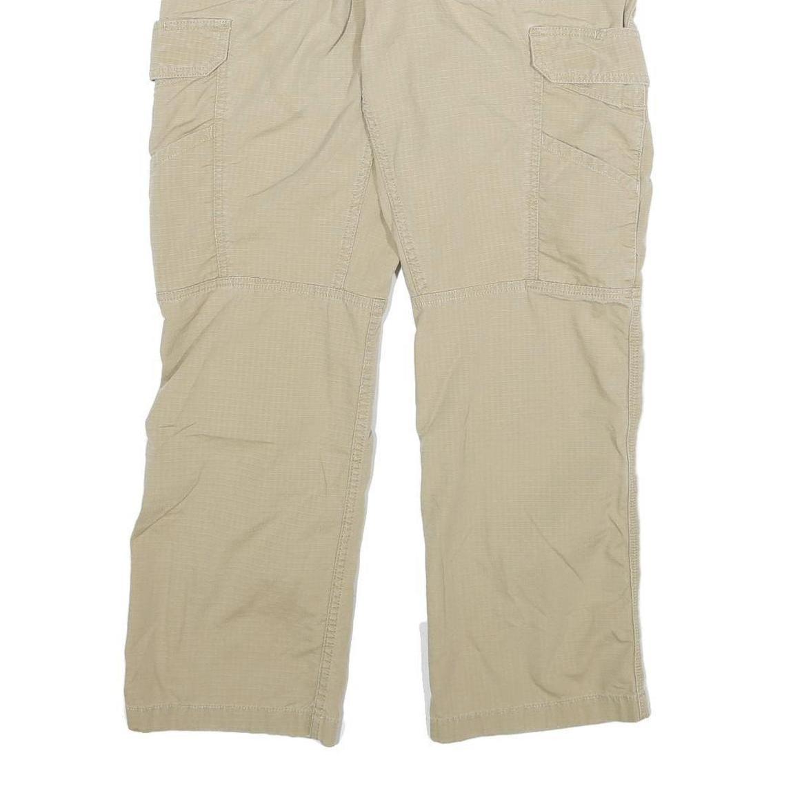 CARHARTT Mens Beige Relaxed Fit Cargo Trousers W34 L30 Cotton Blend Zip
