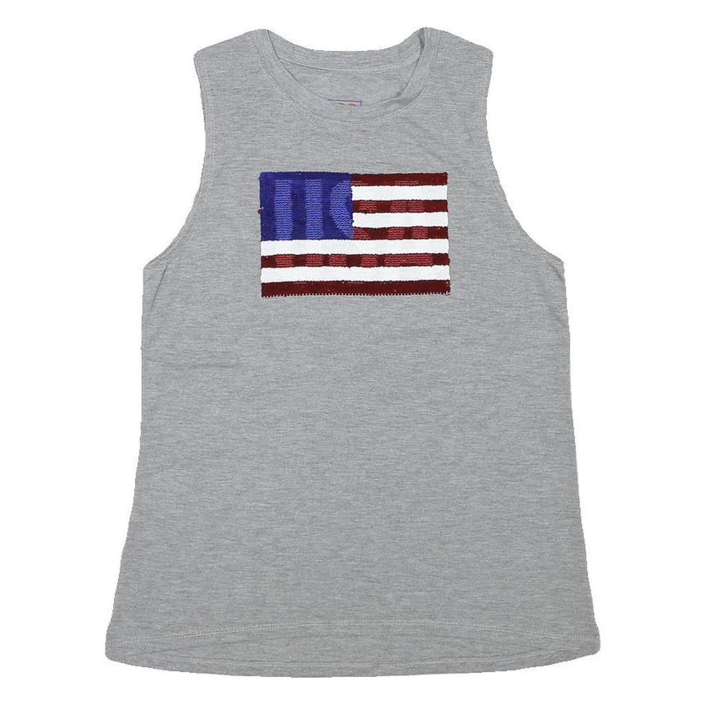 MODERN LUX Womens Grey Graphic Sleeveless Crew Neck T-Shirt M Casual Summer