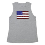 MODERN LUX Womens Grey Graphic Sleeveless Crew Neck T-Shirt M Casual Summer