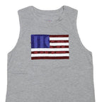 MODERN LUX Womens Grey Graphic Sleeveless Crew Neck T-Shirt M Casual Summer