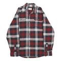 JACHS Mens Red & Blue Checked Cotton Shirt M Casual Button-Up Long Sleeve