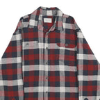 JACHS Mens Red & Blue Checked Cotton Shirt M Casual Button-Up Long Sleeve
