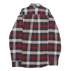 JACHS Mens Red & Blue Checked Cotton Shirt M Casual Button-Up Long Sleeve