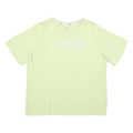 PUMA Womens Lime Green T-Shirt L Short Sleeve Crew Neck Cotton Blend Graphic