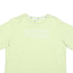 PUMA Womens Lime Green T-Shirt L Short Sleeve Crew Neck Cotton Blend Graphic