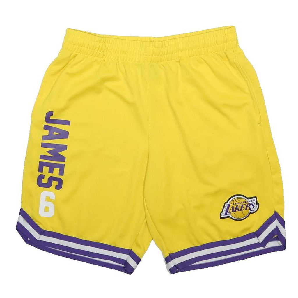 NBA Mens Shorts Yellow Los Angeles Lakers James 6 Sports L W30