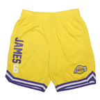 NBA Mens Shorts Yellow Los Angeles Lakers James 6 Sports L W30