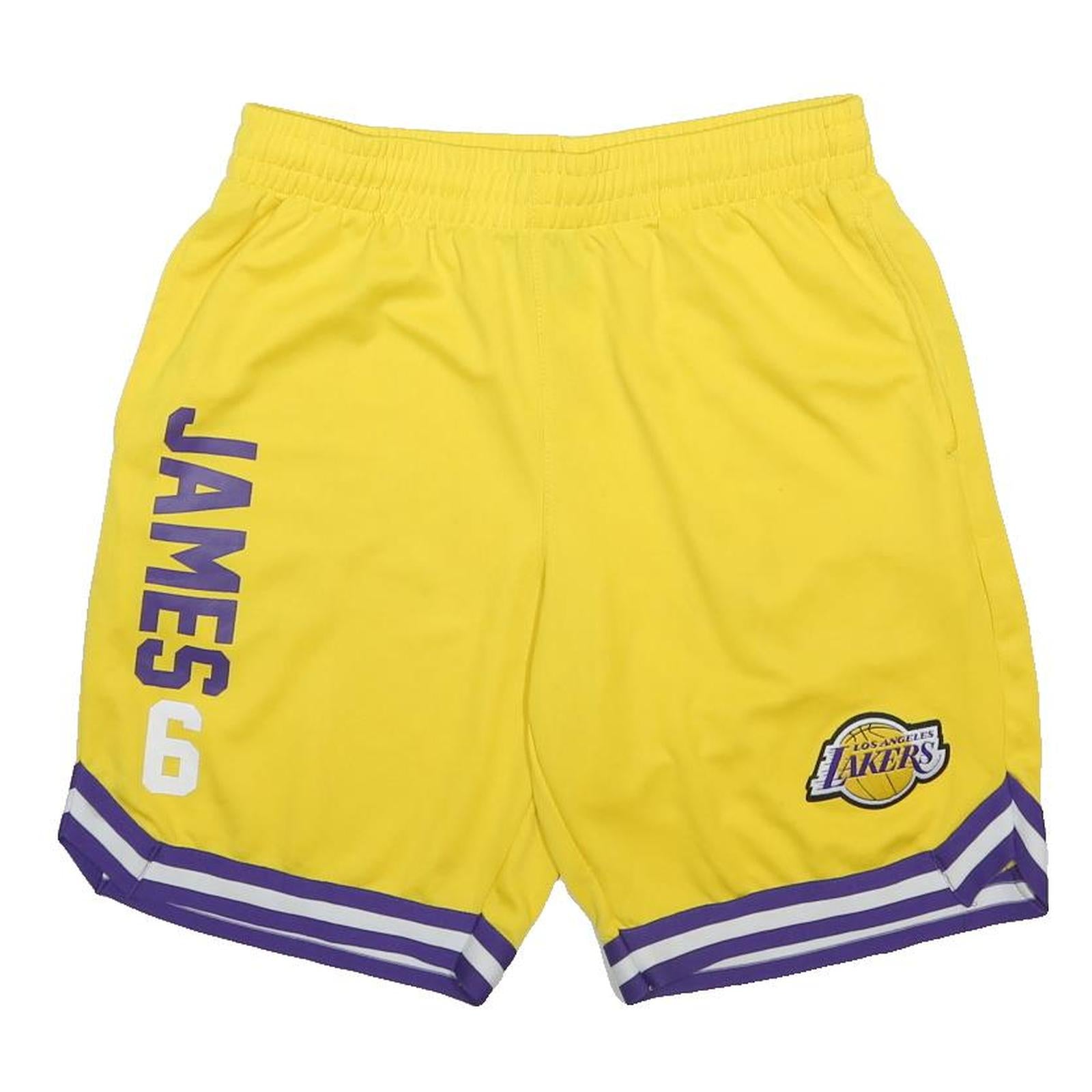 NBA Mens Shorts Yellow Los Angeles Lakers James 6 Sports L W30