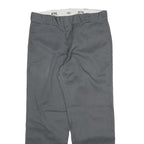 DICKIES Mens Cotton Blend Grey Regular Fit Straight Leg Trousers W34 L29