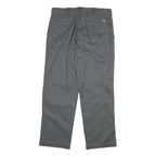 DICKIES Mens Cotton Blend Grey Regular Fit Straight Leg Trousers W34 L29