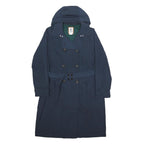 TIMBERLAND Womens Navy Blue Classic Trench Jacket M Polyester Blend Button