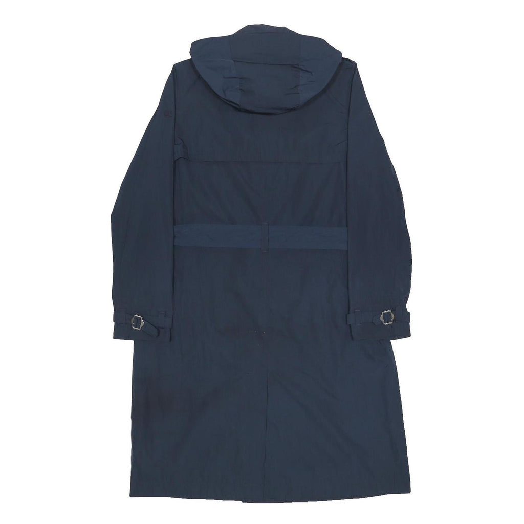 TIMBERLAND Womens Navy Blue Classic Trench Jacket M Polyester Blend Button