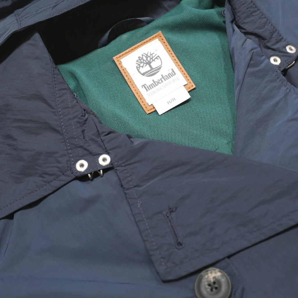 TIMBERLAND Womens Navy Blue Classic Trench Jacket M Polyester Blend Button
