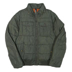 TOMMY HILFIGER Mens Green Bomber Jacket S Polyester Blend Plain Zip Casual