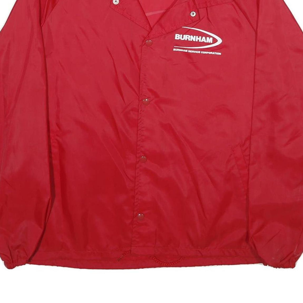 TAYLORMADE Mens Red Burnham Coach Jacket S Nylon Plain Button Closure