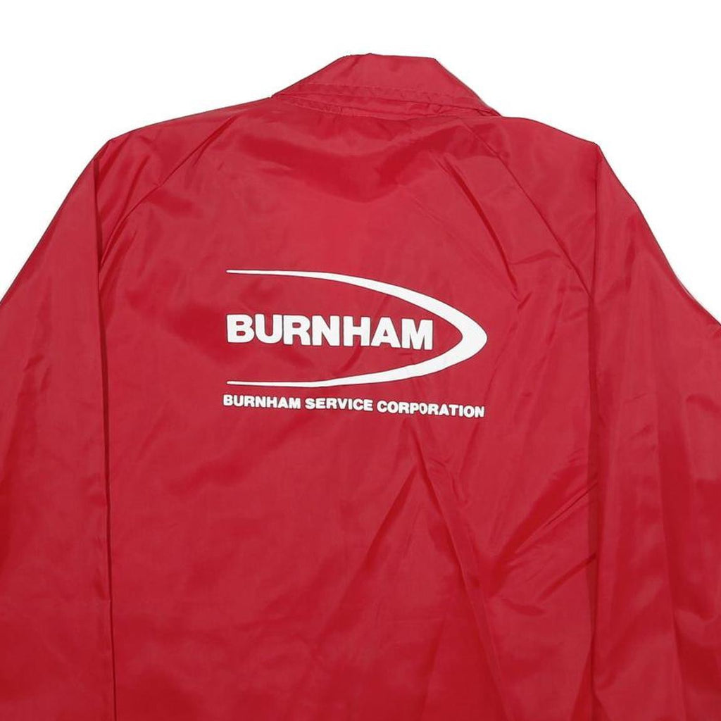 TAYLORMADE Mens Red Burnham Coach Jacket S Nylon Plain Button Closure