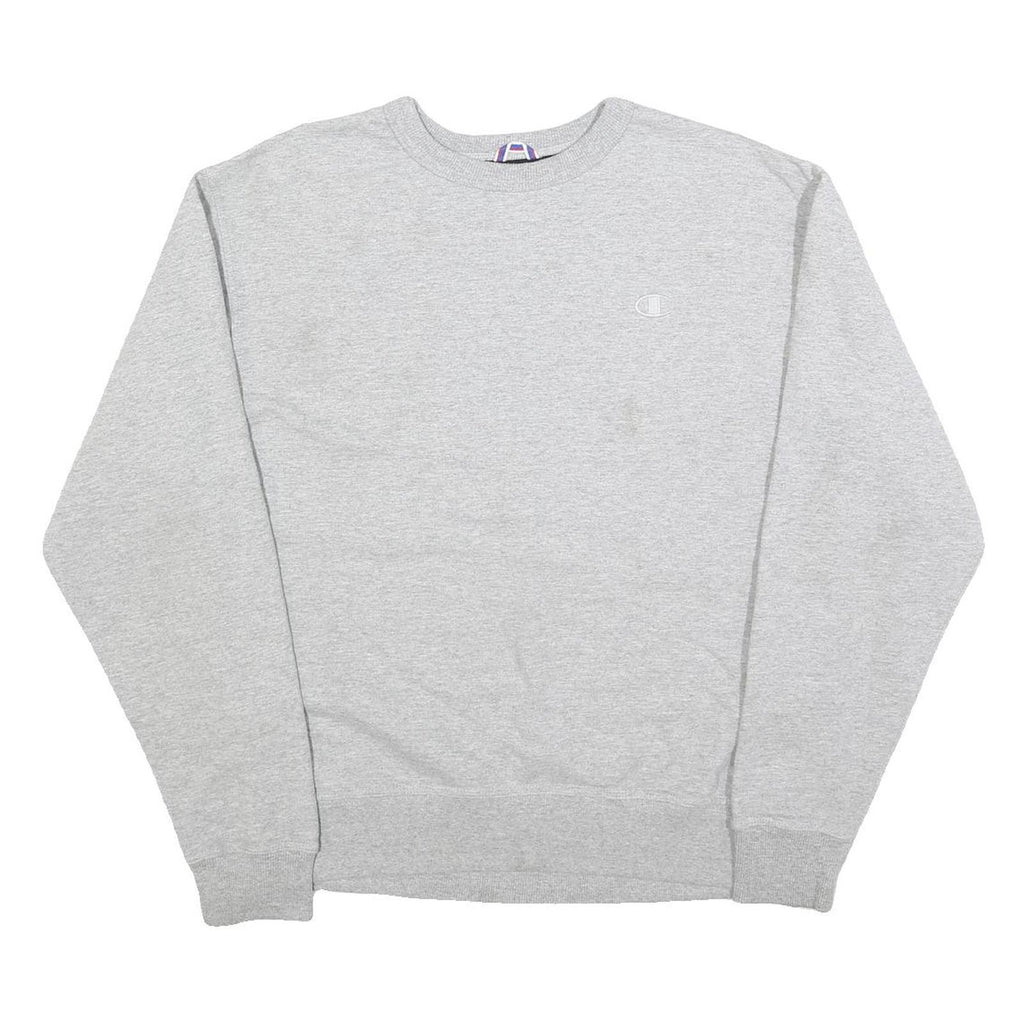 CHAMPION Mens Grey Crew Neck M Cotton Blend Pullover Sweatshirt