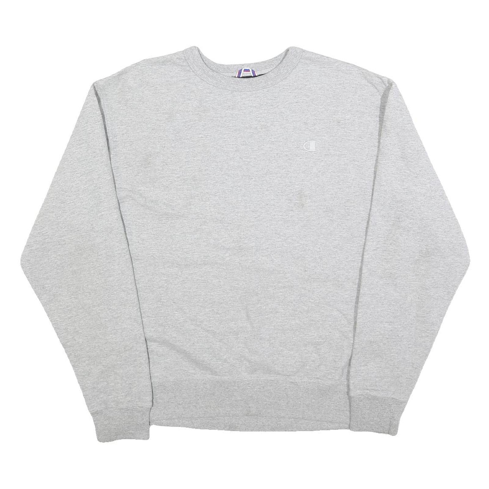 CHAMPION Mens Grey Crew Neck M Cotton Blend Pullover Sweatshirt