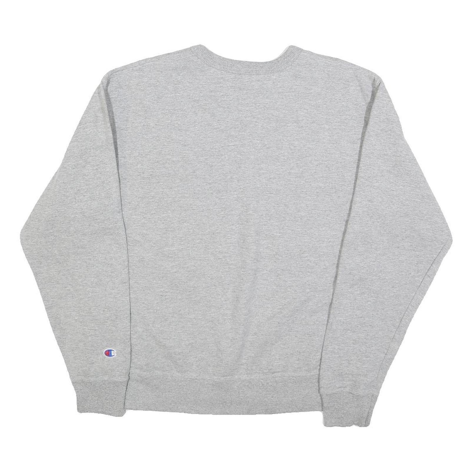 CHAMPION Mens Grey Crew Neck M Cotton Blend Pullover Sweatshirt