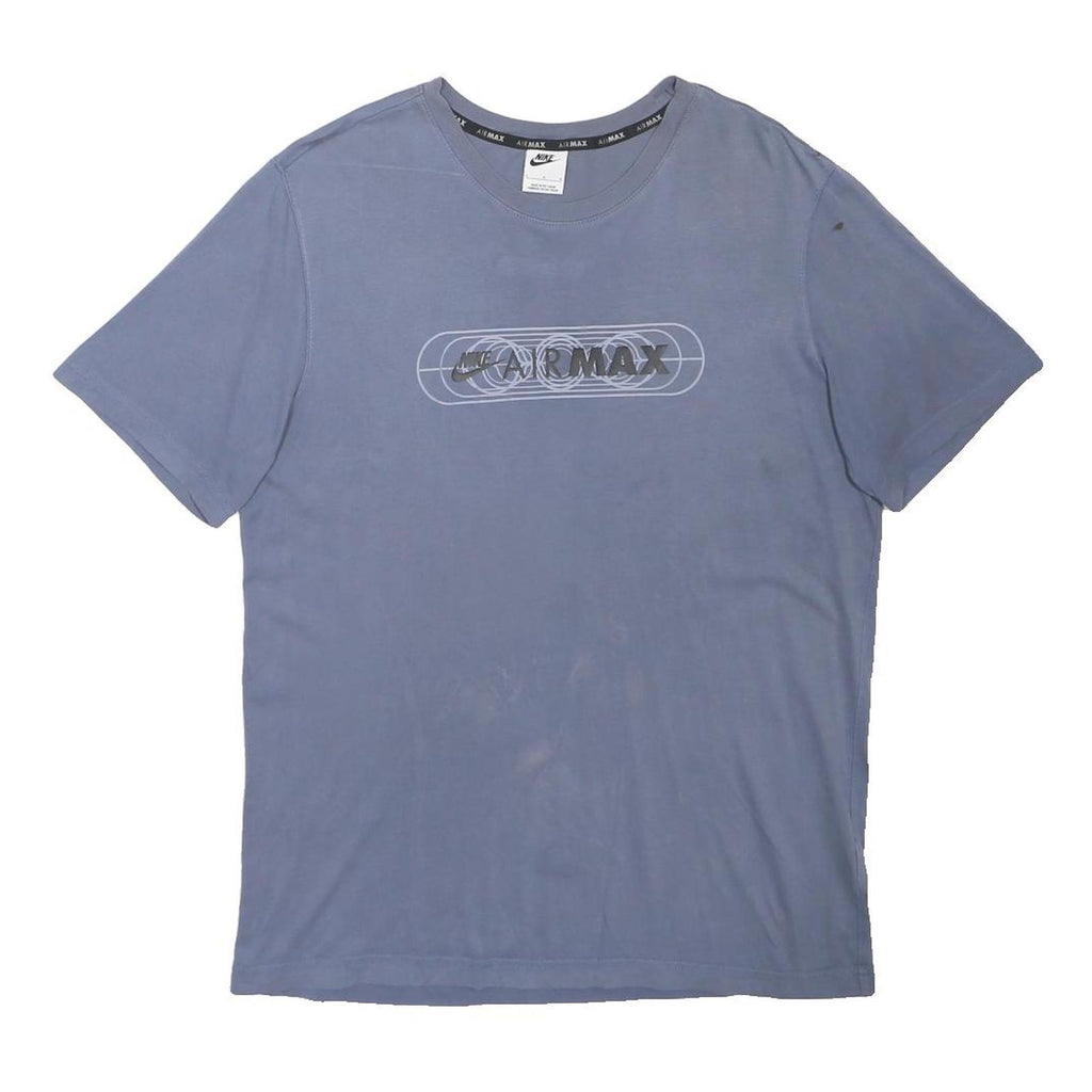NIKE AIR MAX Mens Blue Graphic T-Shirt L Short Sleeve Crew Neck Casual