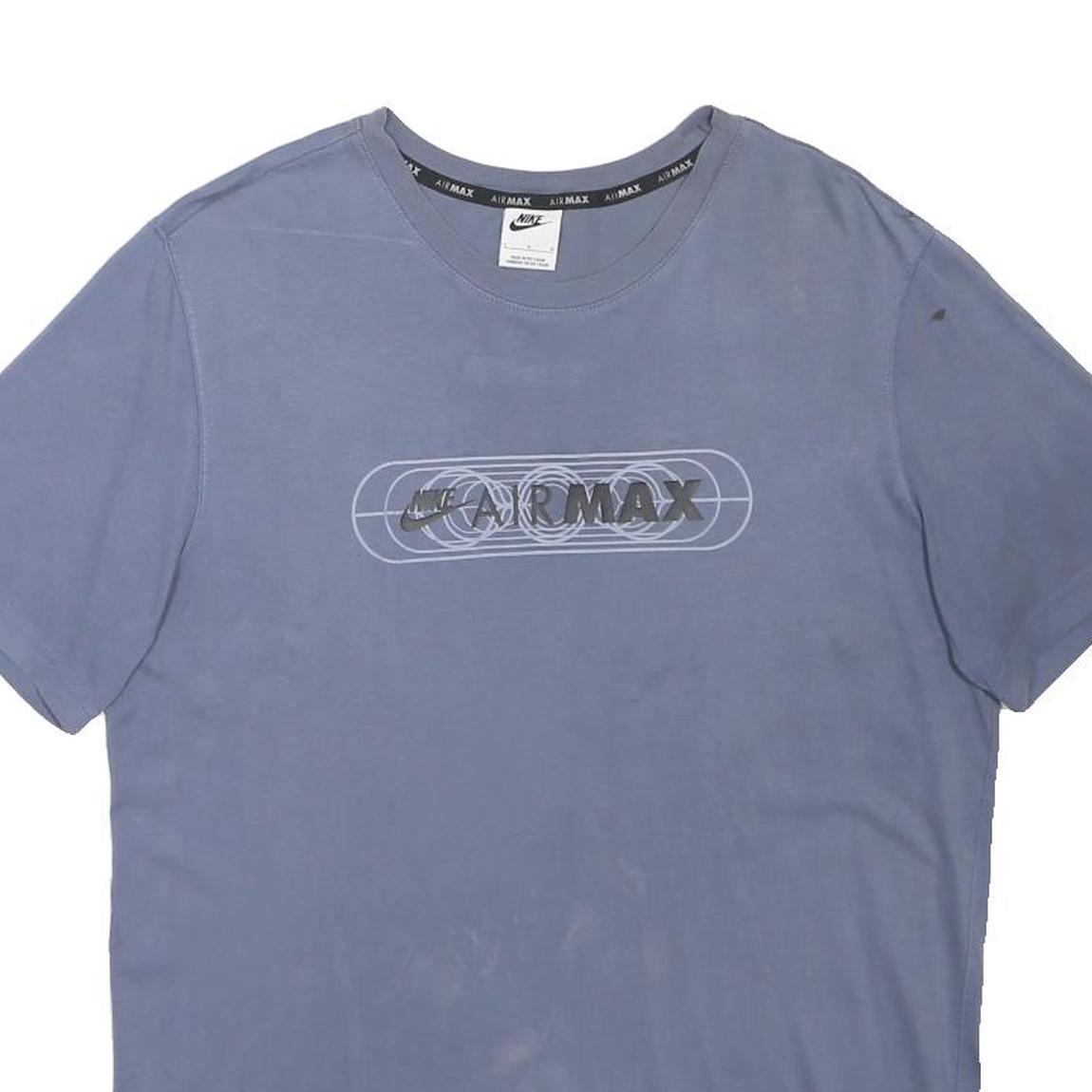 NIKE AIR MAX Mens Blue Graphic T-Shirt L Short Sleeve Crew Neck Casual