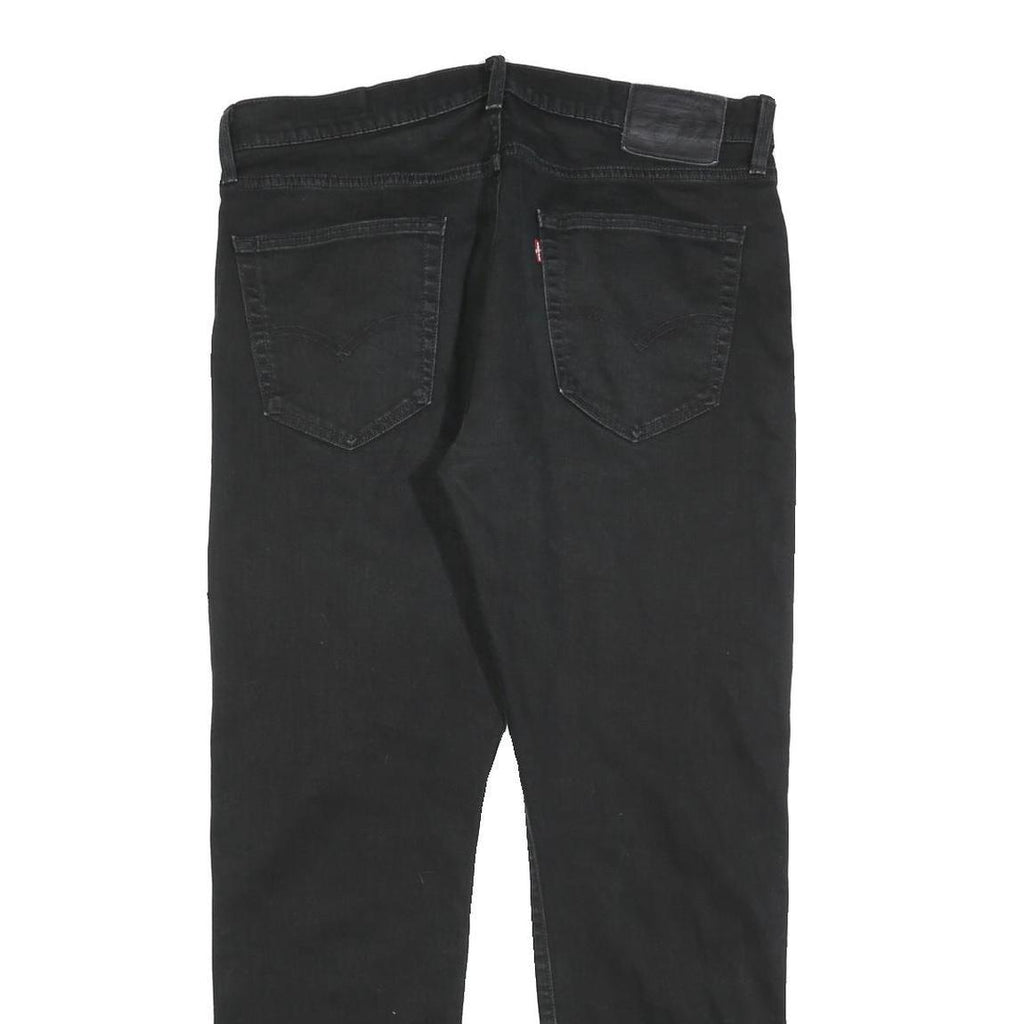 LEVI'S 502 Mens Jeans Black Regular Straight Denim Medium W36 L29 Zip Cotton