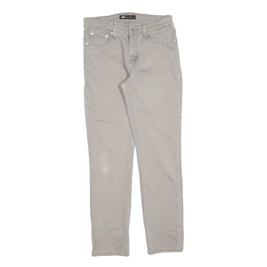 LEVI'S Womens Regular Fit Grey Denim Jeans W29 L32 Classic Cotton Blend Zip