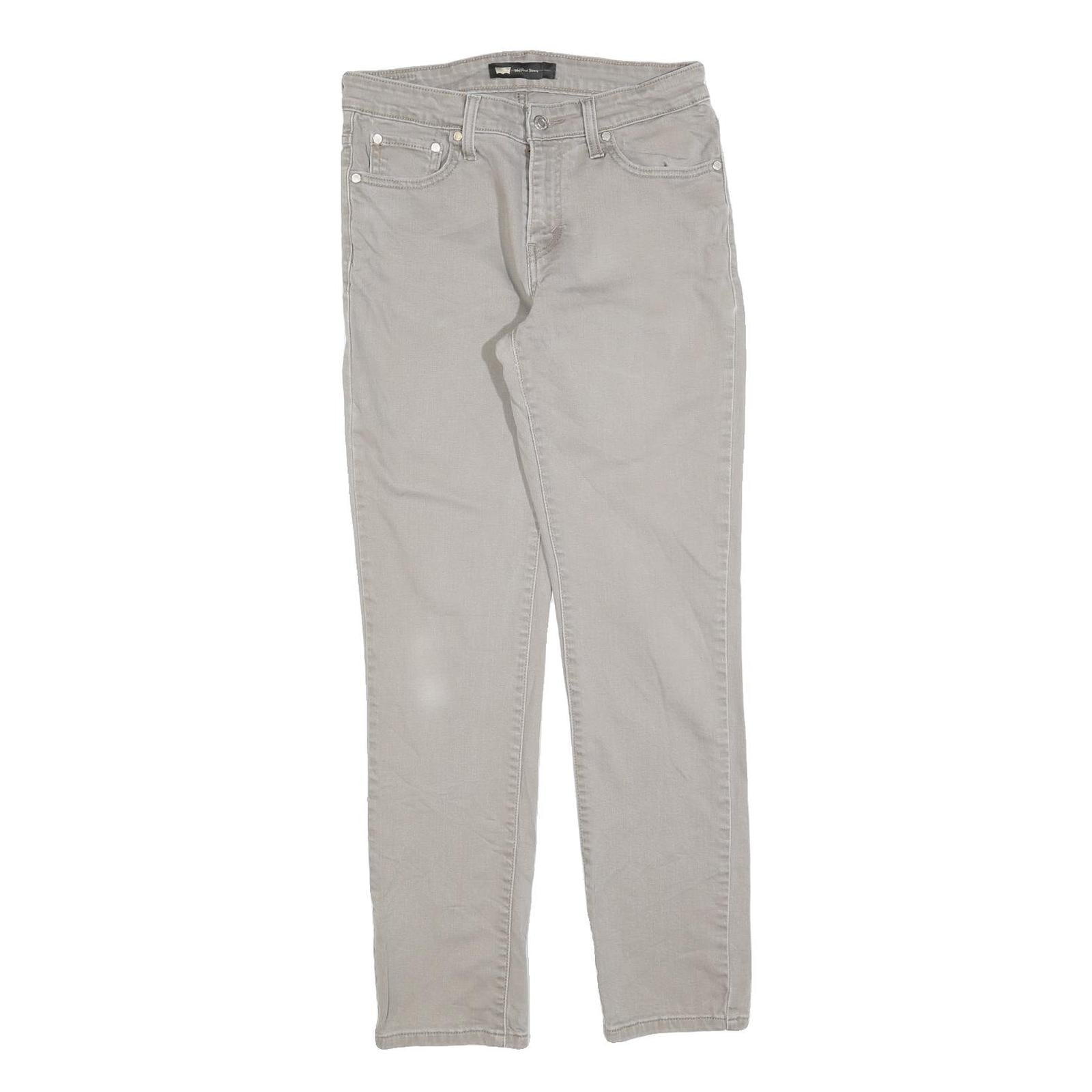 LEVI'S Womens Regular Fit Grey Denim Jeans W29 L32 Classic Cotton Blend Zip