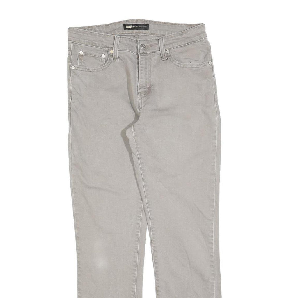 LEVI'S Womens Regular Fit Grey Denim Jeans W29 L32 Classic Cotton Blend Zip