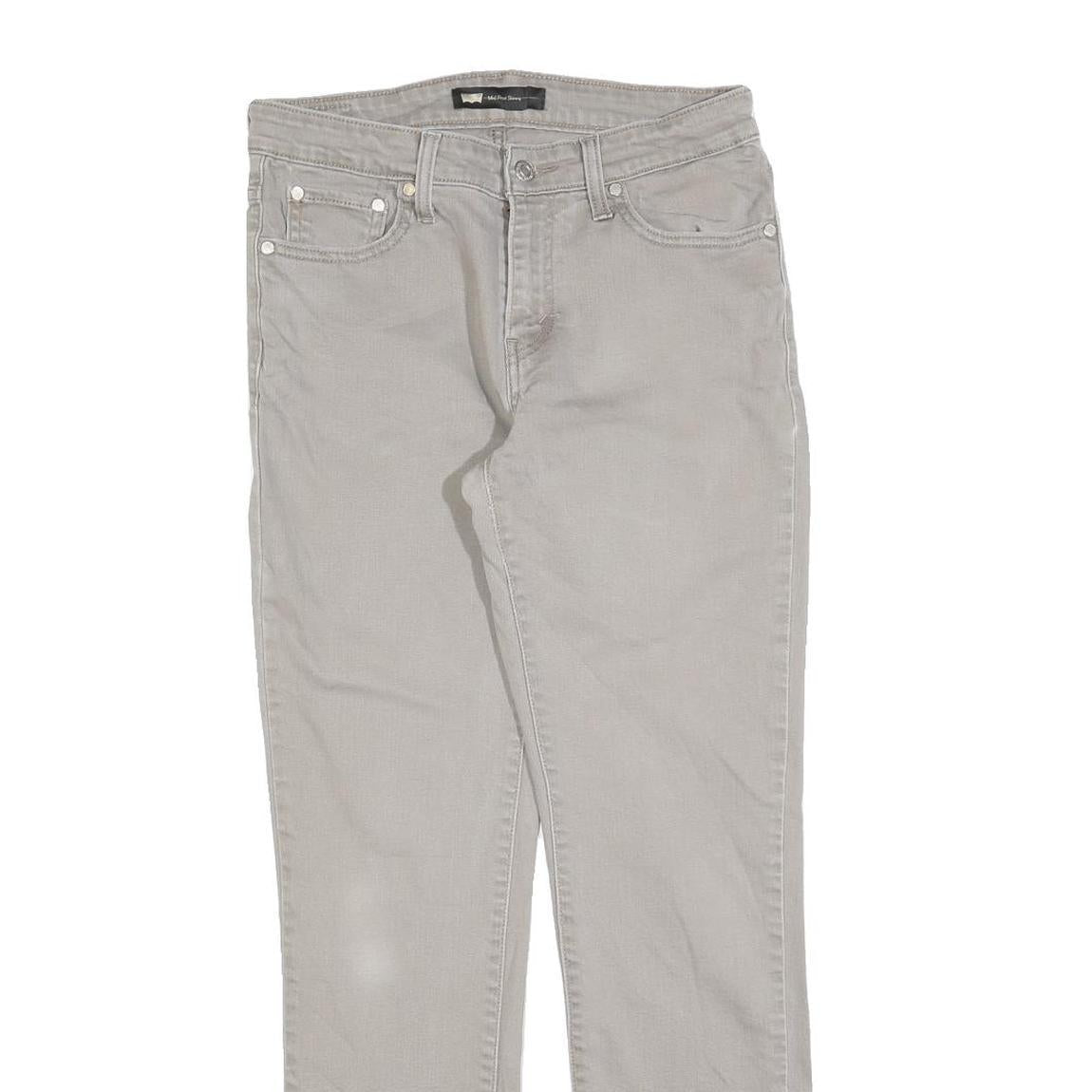 LEVI'S Womens Regular Fit Grey Denim Jeans W29 L32 Classic Cotton Blend Zip