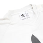 ADIDAS Mens White Crew Neck Sweatshirt M Logo Print Pullover Cotton Blend