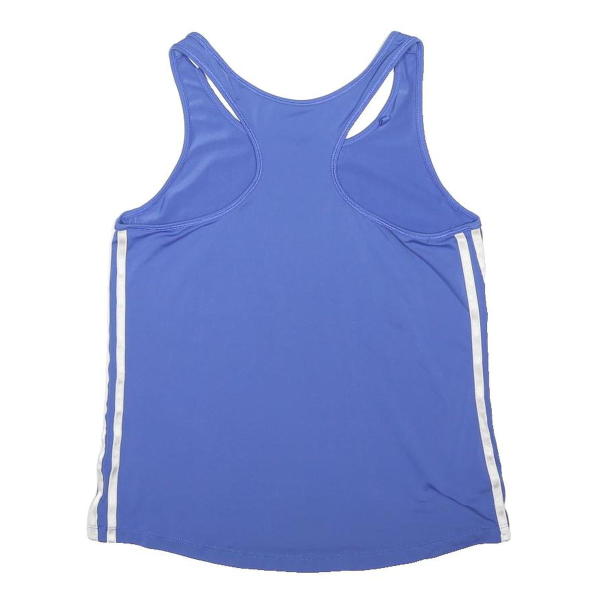 ADIDAS Womens Blue & White Sleeveless Racer Back T-Shirt M Sports Activewear