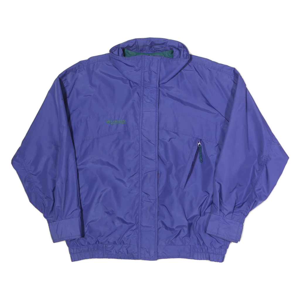 COLUMBIA Womens Purple Outdoor Jacket L Nylon Plain Zip Seasonal Layer