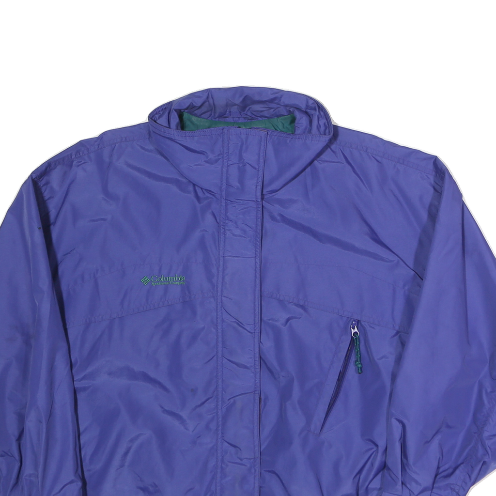 COLUMBIA Womens Purple Outdoor Jacket L Nylon Plain Zip Seasonal Layer
