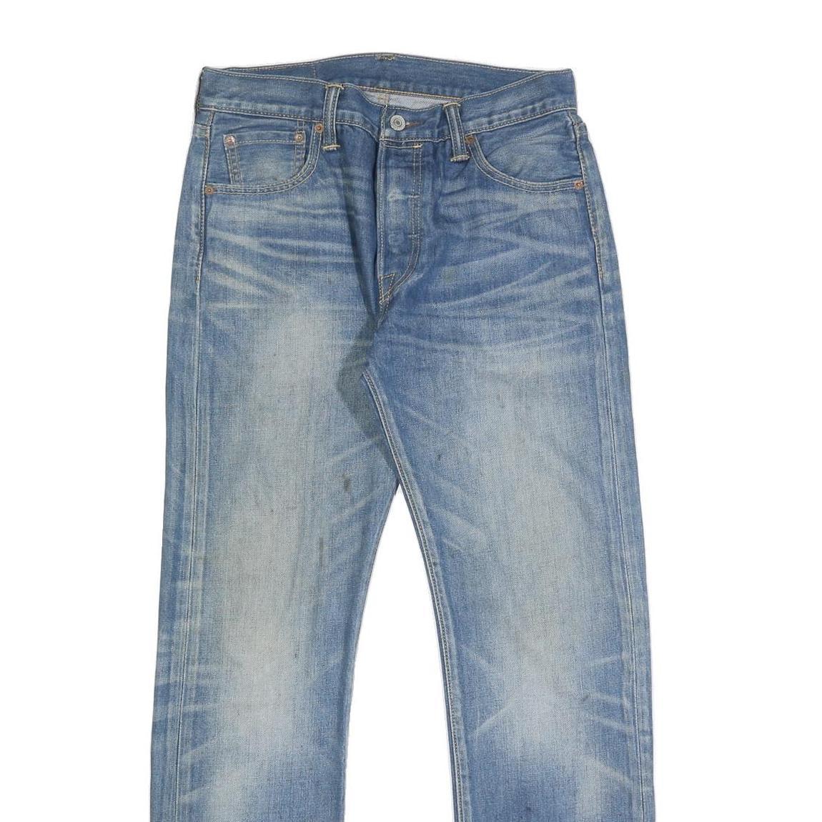 LEVI'S 501 Mens Jeans Blue Regular Straight Denim Medium W30 L32 Classic Button