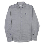 U.S. POLO ASSN Mens Blue Button-Down Shirt M Cotton Blend Classic Fit Casual