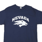 GILDAN Mens Navy Blue Nevada Graphic T-Shirt L Short Sleeve Crew Neck America