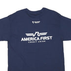 GILDAN Mens Navy Blue Nevada Graphic T-Shirt L Short Sleeve Crew Neck America