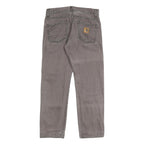 CARHARTT Mens Jeans Grey Regular Straight Denim W31 L29 Button Closure
