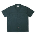 DICKIES Mens Green Workwear Shirt XL Polyester Blend Short Sleeve Button Pockets