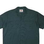 DICKIES Mens Green Workwear Shirt XL Polyester Blend Short Sleeve Button Pockets