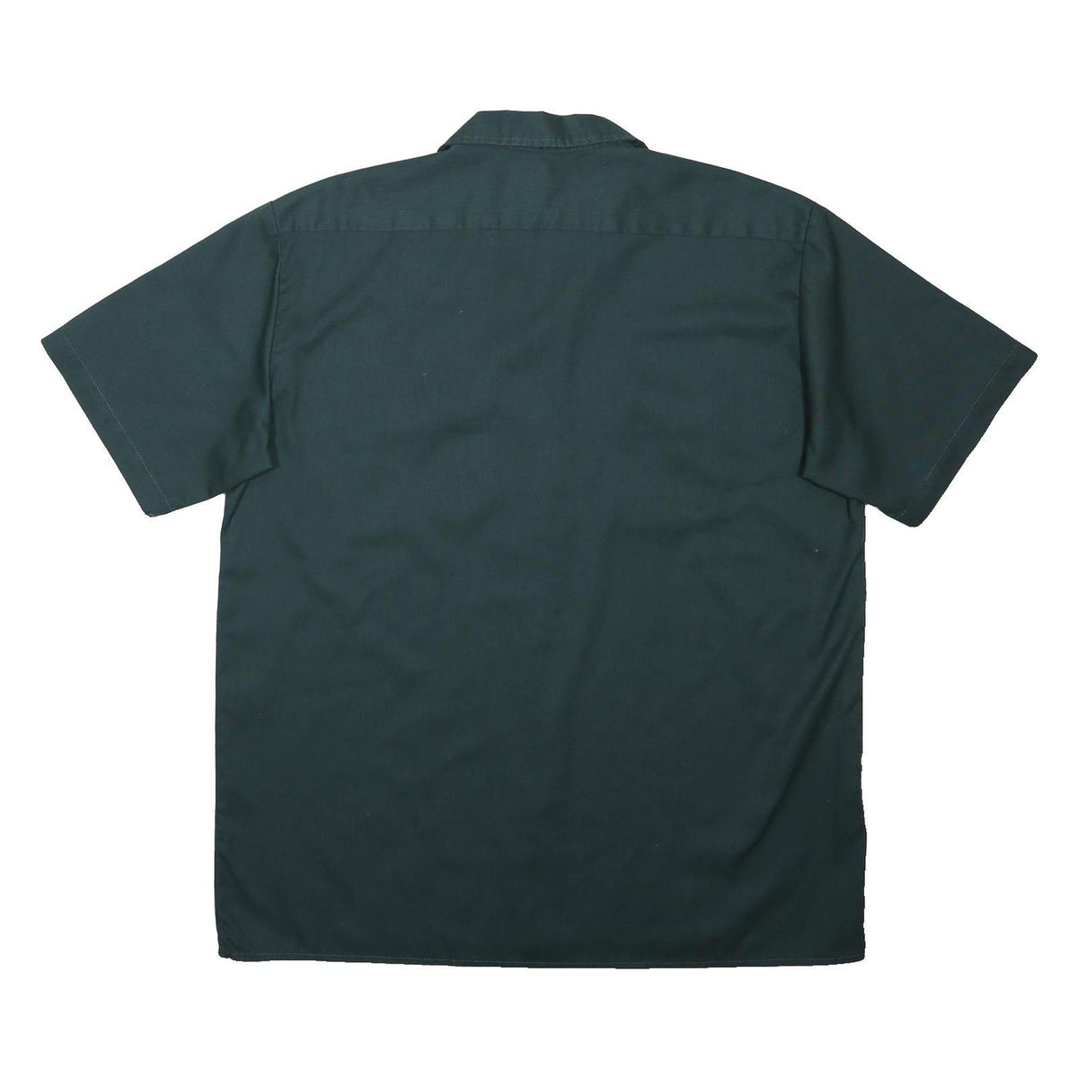 DICKIES Mens Green Workwear Shirt XL Polyester Blend Short Sleeve Button Pockets