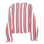 ZARA Womens Red & White Striped Zip Jacket S Woven Long Sleeve Casual